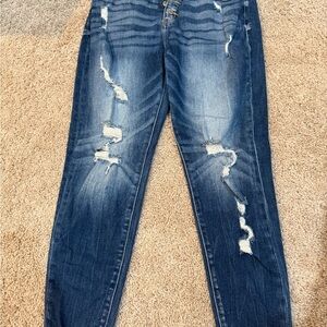 KanCan Distressed Dark Blue Skinny Jeans